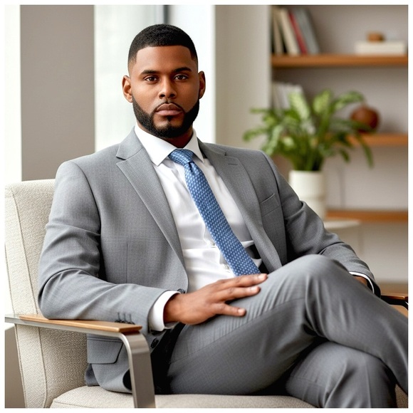 Vineyard Vines Men’s Navy Blue Geometric Tie. 60” x 4” - Picture 6 of 17